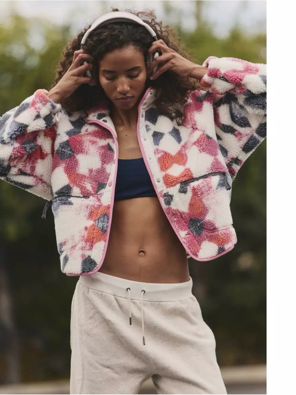 Free People Hit The Slopes Fleece Sherpa in Mystic Meadow Colorway